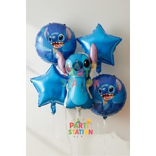 Parti Station Mavi Stitc Balon Seti – 5 Parça Çocuk Doğum Günü Parti Seti