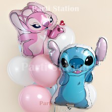 Parti Station Lilo Stitch ve Angel Konsept Doğum Günü Balon Buketi Seti