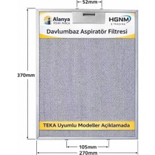 Hgnm E-Trading 27x37 Aspiratör Filtre Teli Teka 81460065 Uyumlu Davlumbaz Metal Yağ Filtresi 370x270 mm