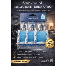 Samurai Samouraï Premium Kağıt Oto Kokusu 3’lü Set – Erkek Parfüm Kokulu Askılı Araç & Oda Kokusu