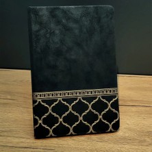 Tp Buğz Gold Işlemeli Siyah Deri Defter