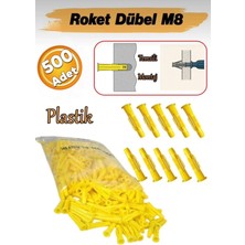 Zenith Plastik Roket Dübel 8 mm Sarı Plastik Roket Dübel (500 Adet)