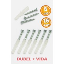 Politec ZP-1135 8 Numara Dübel ve Vida Seti (16 Adet)