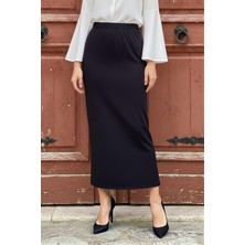 İmaj Butik Siyah Bel Lastikli Kalem Etek