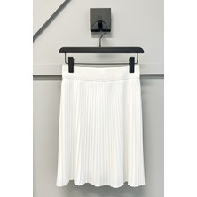 İmaj Butik Beyaz Lastikli Tunik Içini Uzatan Etek Içlik