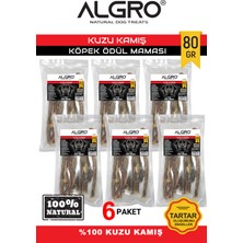 Algro %100 Doğal Kuzu Kamış Köpek Çiğneme Ödülü 80 gr x 6 Paket