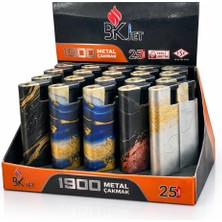 Bkjet 1900 Izgaralı Etnik Desenli Dokulu Yeniden Doldurulabilir Lüks Çakmak 25 Adet