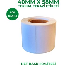 RULORULO 40X58 Termal Etiket Terazi Etiketi 500 Sarımlık 1 Adet Rulo