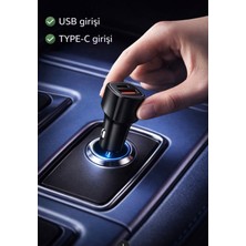 UGS Ticaret Tüm Araçlara Uyumlu 2 Çıkışlı Hem Usb, Hem Type-C Araç Içi Şarj Başlığı (Hızlı Şarj Mevcuttur)