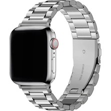 Fibaks Apple Watch 11/10 46MM 9/8/7/6/5/4/3/SE/ULTRA/HK/PRO/MAX 49MM 45MM 44MM Kordon Paslanmaz Çelik Stainless Steel Baklalı Ayarlanabilir Akıllı Saat Kordonu