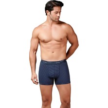Gümüş 3114 12'li Erkek Likralı Çizgili Boxer