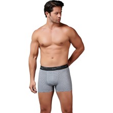 Gümüş 3114  3'lü Erkek Likralı Çizgili Boxer