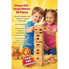 Tp Buğz Ahşap Cilalı Denge Blokları 54 Parça – Eğitici ve Eğlenceli Çocuk Oyunu