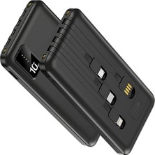 Ayt Powerway TX109 10.000MAH Kablolu Dijital Göstergeli Fenerli Powerbank Dahili Telefon Stand (Micro - Type C - Lightning)