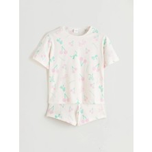 LC Waikiki Lc Waıkıkı Pembe Desenli Kız Çocuk Şortlu Pijama Takımı