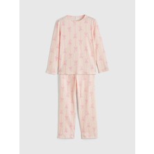 LC Waikiki Lcw Kids Pembe Fiyonk Baskılı Kız Çocuk Pijama Takım