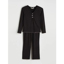 LC Waikiki Lcw Dream Siyah V Yaka Kadın Pijama Takım