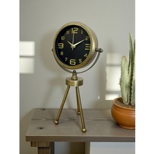 Çetiner Group Vintage Tripod Eskitme Metal Üç Ayaklı Masa Saati