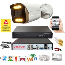 Bises 1 Li Hareket Algılayan 5 Mp Lens 8 Warm LED Gece Renkli Gösteren Güvenlik Kamerası Seti Bs 2408W