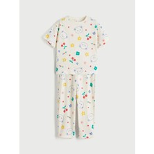 LC Waikiki Lcw Kids Bej Bisiklet Yaka Kız Çocuk Pijama Takım