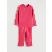 LC Waikiki Lcw Kids Fuşya Nakış Detaylı Polar Kız Çocuk Pijama Takım