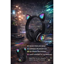 Almanara Project 🎧 Stn-28 Rgb Kedi Kulak Bluetooth Kulaklık 🐱✨