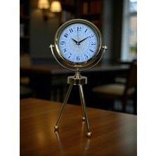 Çetiner Group Gold Royal Motifli Üç Ayaklı Metal Masa Saati