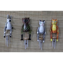 Tp Buğz Ahşap Hayvan Figürlü Rüzgar Çanı Model 2