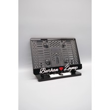 Özgürce El Yazısı Kalpli Çiftlere Özel Siyah Beyaz Pleksi Motor Plakası