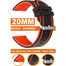  huawei watch gt gt2 gt3 42mm kasa model uyumlu 20mm soft silikon saat kordonu kayışı a55-kırmızı