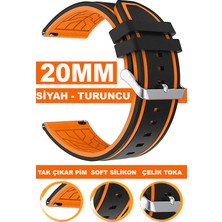  huawei watch gt gt2 gt3 42mm kasa model uyumlu 20mm soft silikon saat kordonu kayışı a55-turuncu