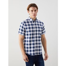 Lc Waikiki Yeni Sezon Regular Fit Kısa Kollu Ekose Armürlü Erkek Gömlek