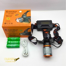 farissu 4000 Lümen Zoomlu Kafa Lambası - 9600 Mah Dev Batarya - Type-C Şarjlı Profesyonel Aydınlatma