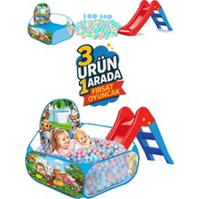 Oruç Oyuncak Bebek ve Çocuk Güvenli Oyun Alanı Katlanabilir Potalı Top Havuzu 100 Adet Havuz Top Kaydırak