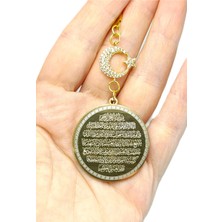 Özgürce Parlak Çelik Uçlu Ayetel Kürsi Nazar Ayeti Hilal Dikiz Aynası Süsü