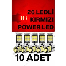 Özgürce T10 LED 26 Ledli 10 Adet W5W Metal Ultra Güç Kırmızı Park Plaka Tavan Ampulü