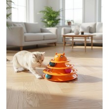 My Gusto Health Üç Katlı Kedi Zeka Oyuncağı Turuncu Renk ile Uzun Ömürlü Eğlenceli Oyun Deneyimi Sunar