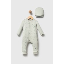 Bubbles %100 Organik Pamuk Balloon Baskı Fermuarlı Unisex Bebek Tulum