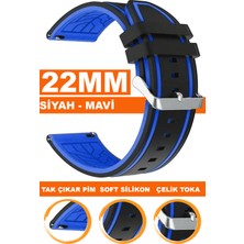  xiaomi mi watch s1-s2 yuvarlak kasa uyumlu 22mm soft silikon saat kordonu kayışı a55-mavı