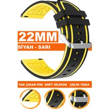  samsung gear s3 classic frontier uyumlu 22mm soft silikon saat kordonu kayışı a55-sarı