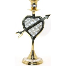 Tp Buğz Pirinç Sedefli Tekli Şamdan 20 cm