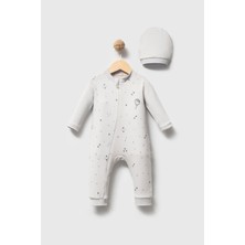 Bubbles %100 Organik Pamuk Balloon Baskı Fermuarlı Unisex Bebek Tulum