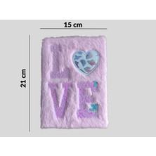Love Tasarımlı Peluş Defter,özel Anlar,hediyelik
