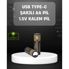 Tp Buğz USB Type-C Girişli Şarjlı Aa Lityum Pil | 1.5V Sabit Çıkış | 3200MWH (2'li Paket)