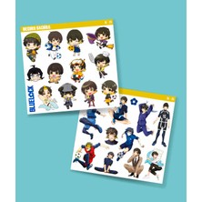Minithingsart Bachira-Bluelock-Meguru Bachira-Parlak Kağıt -2li Sticker Set-Telefon Süsleme Blue Lock