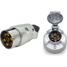 Özgürce 7 Pin Metal Römork Fişi ve Soketi Seti, Güç ve Güvenilir Bağlantı
