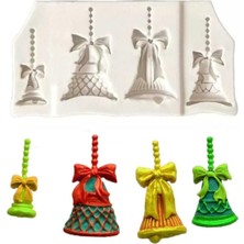 Tahtakale Toptancı Silikon 4 Farklı Model Noel Çanı Şeker Hamuru Kalıbı