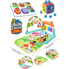 Oruç Oyuncak Piyanolu Aynalı Dişlikli Peluşlu Oyun Halısı Müzikli Jimnastik Merkezi Bultak Set Turuncu