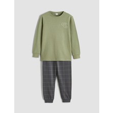 LC Waikiki Lcw Kids Yeşil New York Baskılı Erkek Çocuk Pijama Takımı