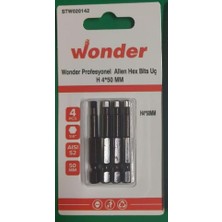 Wonder Profesyonel Allen Hex Bits Uç, 4'lü, 50 Mm, 1/4", H4X50MM, STW020142